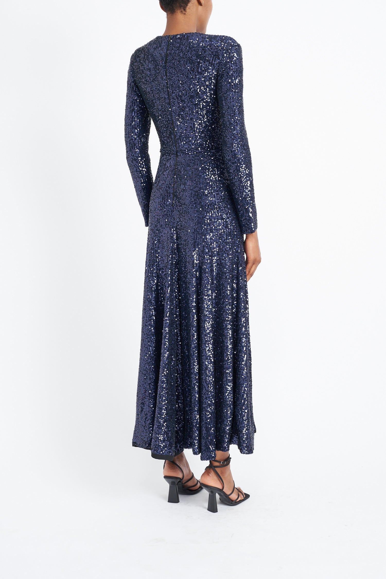 MAYA SUSTAINABLY SOURCED NAVY SEQUIN DRESS