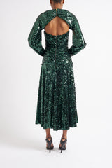 ESTHER GREEN SUSTAINABLY SOURCED SEQUIN DRESS WITH ADDITION