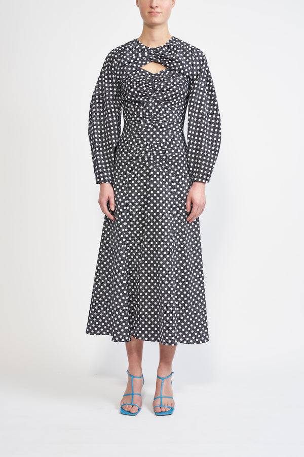ESTHER DOUBLE DOT SUSTAINABLY SOURCED COTTON DRESS WITH ADDITION
