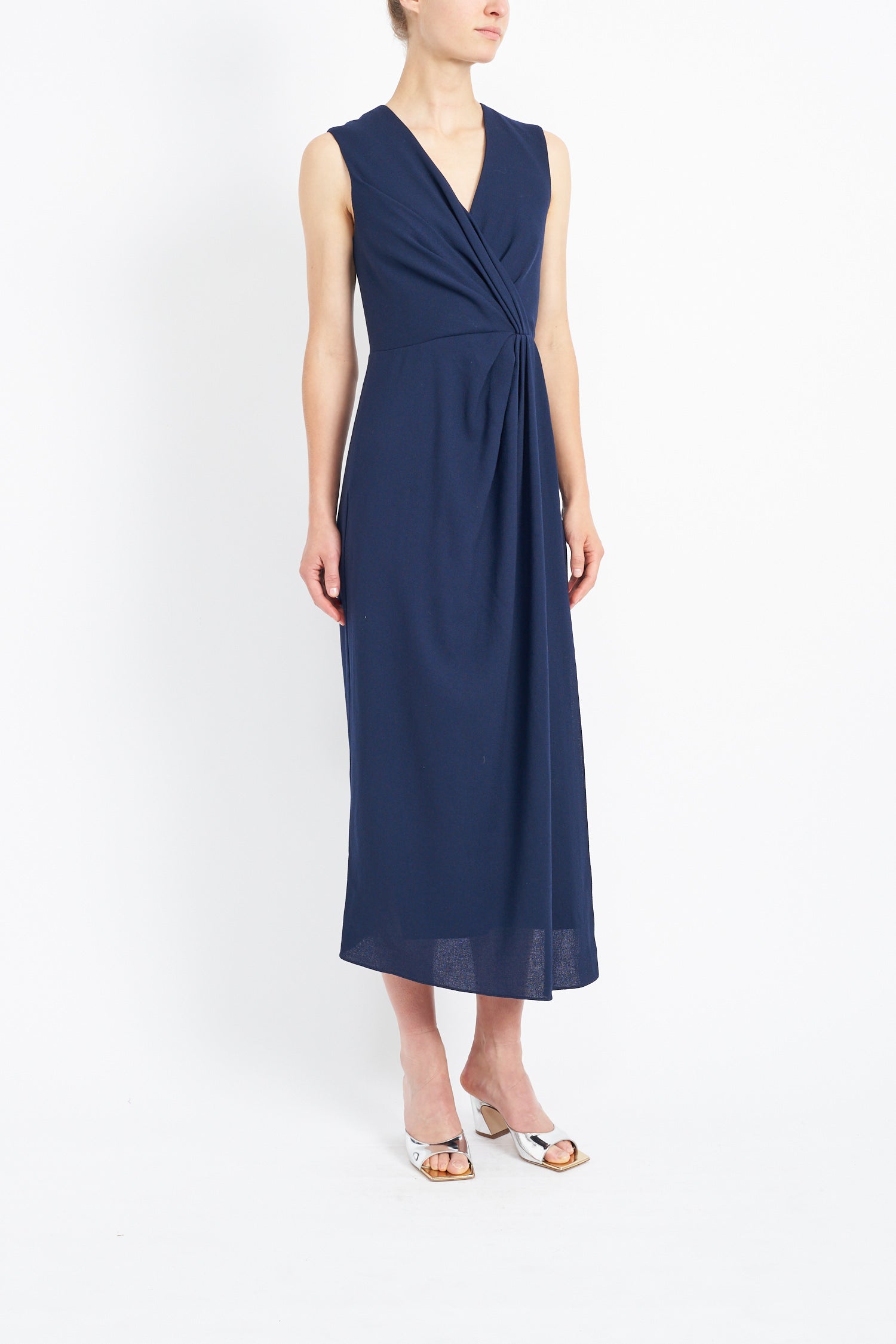 UMA NAVY SUSTAINABLY SOURCED CADY DRESS