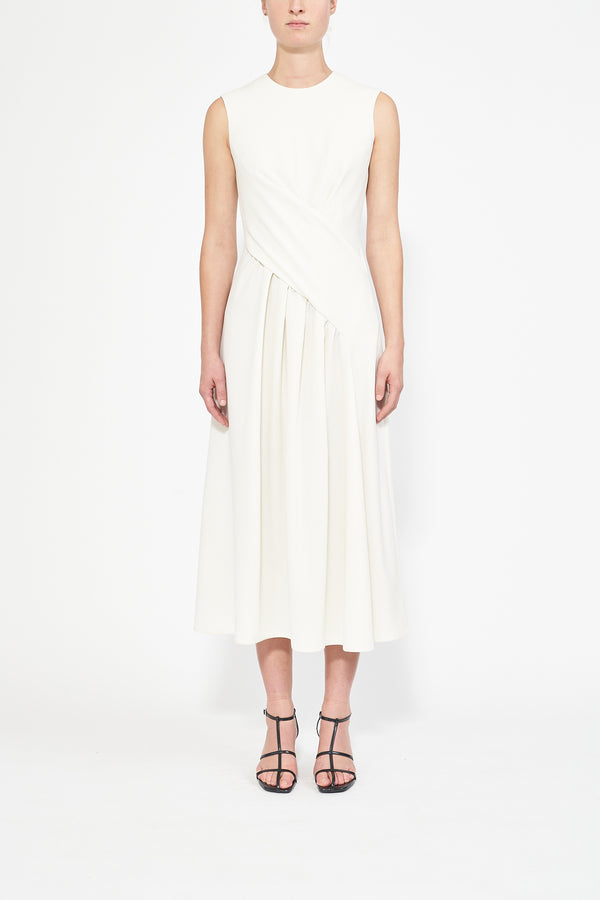 SUSANNAH SUSTAINABLY SOURCED IVORY CADY DRESS