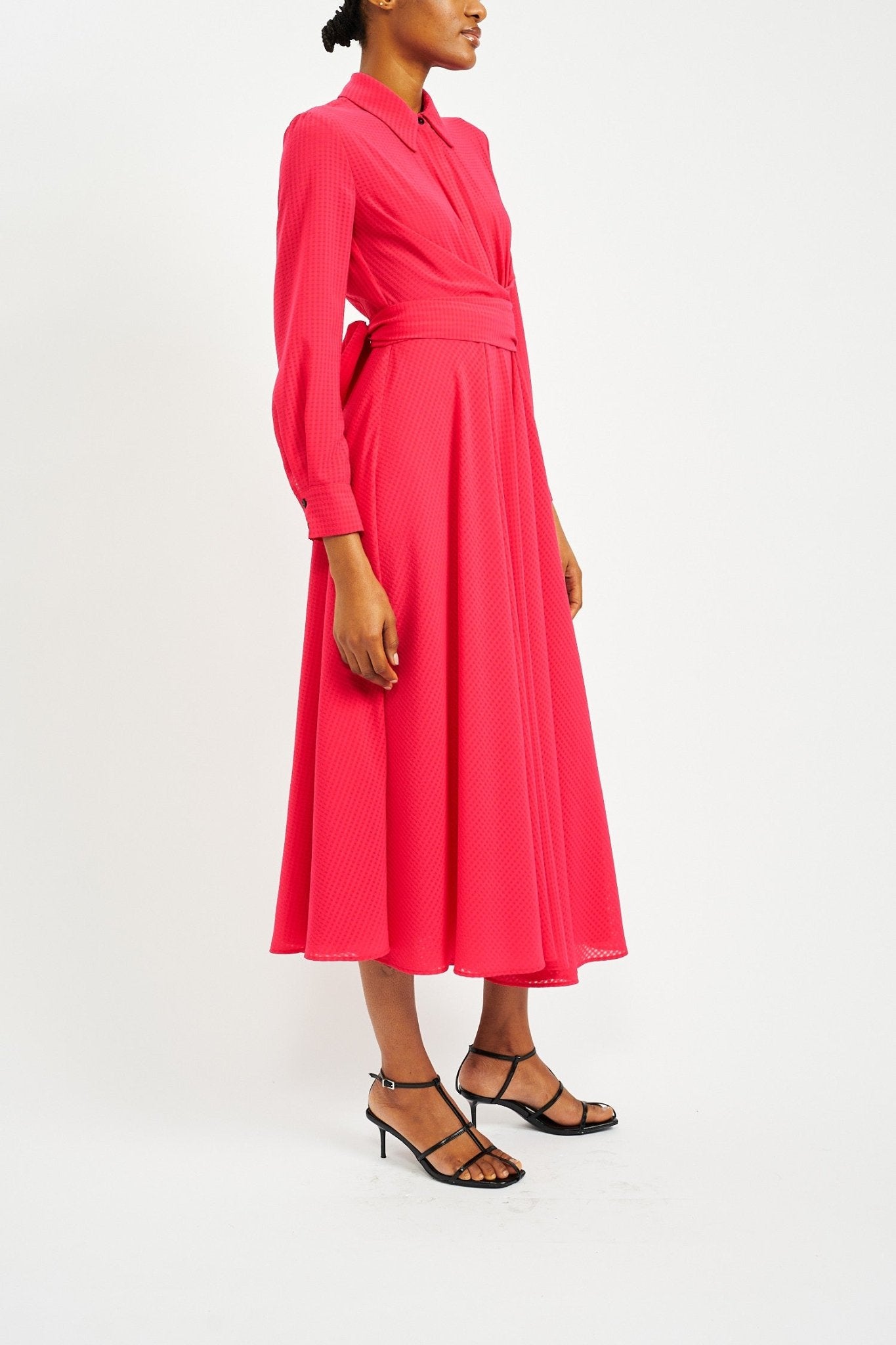 ANTONIO CERISE GINGHAM CHECK DRESS - E.STOTT