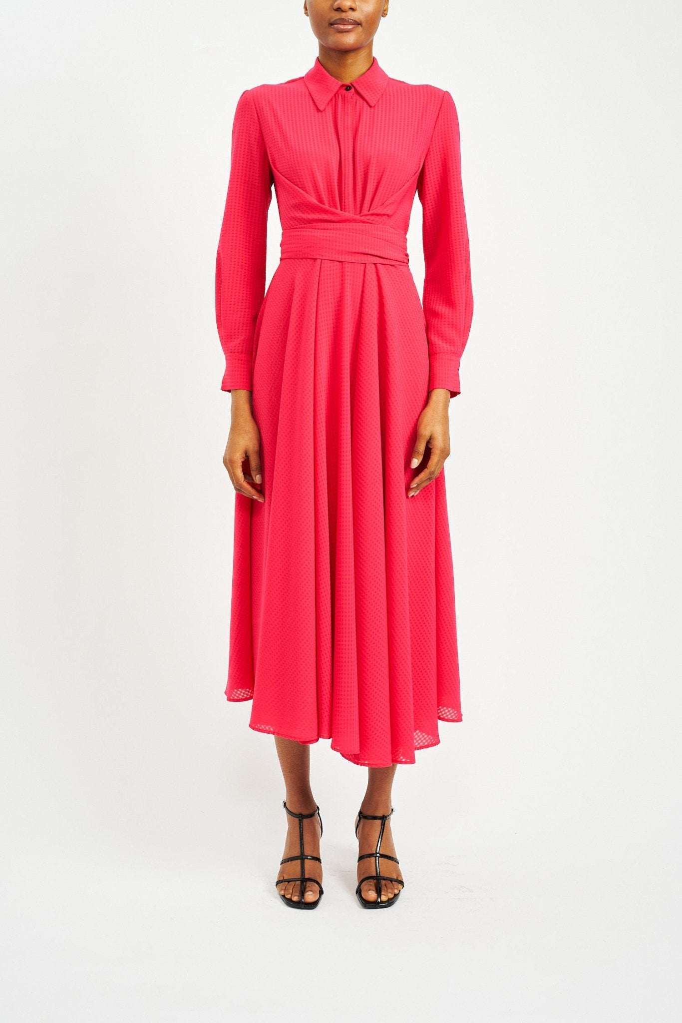 ANTONIO CERISE GINGHAM CHECK DRESS - E.STOTT