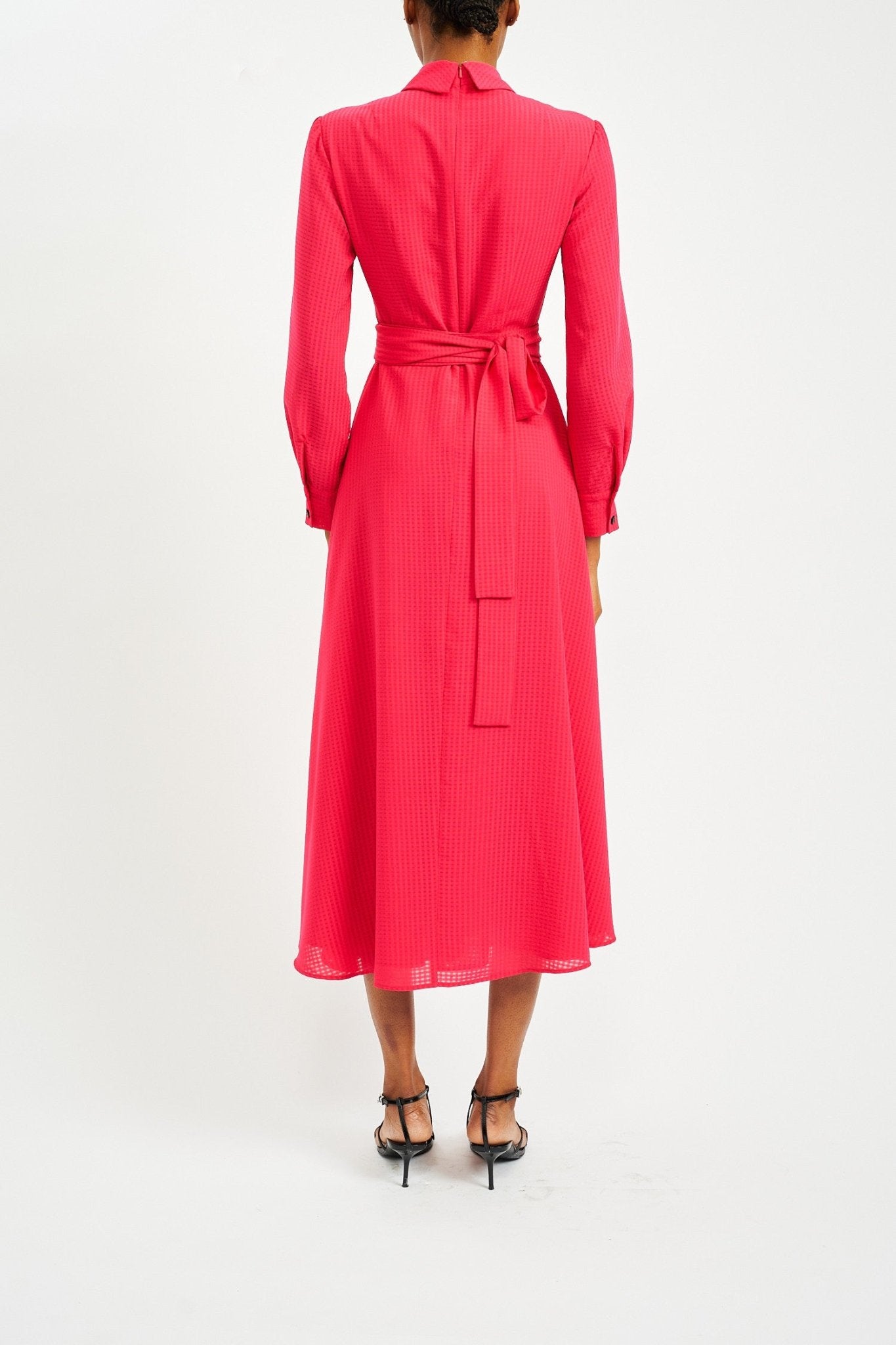 ANTONIO CERISE GINGHAM CHECK DRESS - E.STOTT