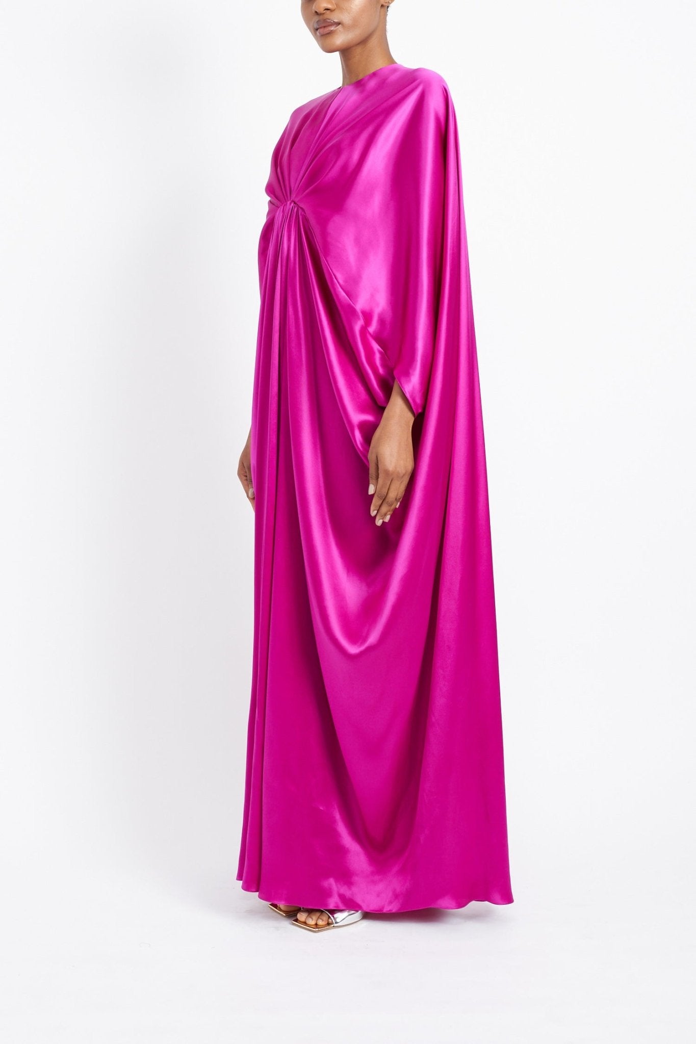 DELANEY CERISE SILK SATIN DRESS - E.STOTT