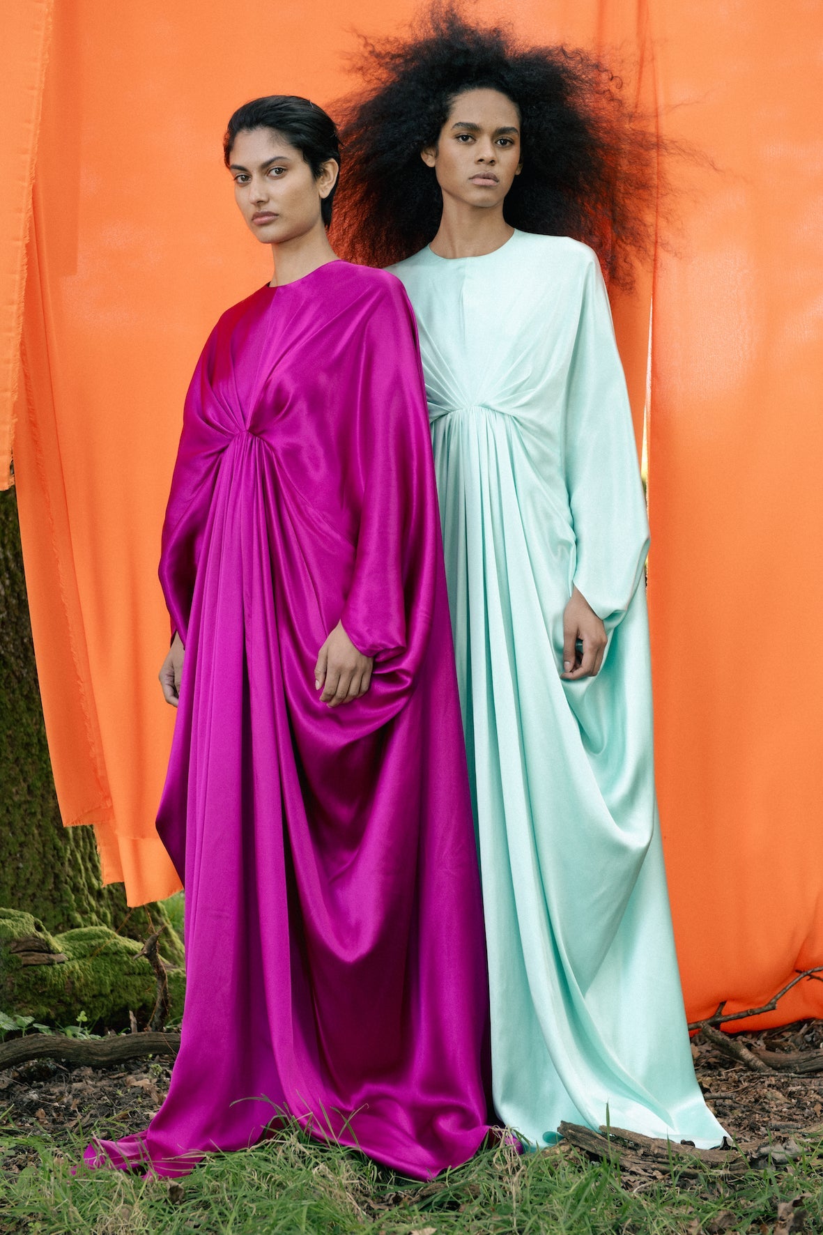DELANEY CERISE SILK SATIN DRESS - E.STOTT