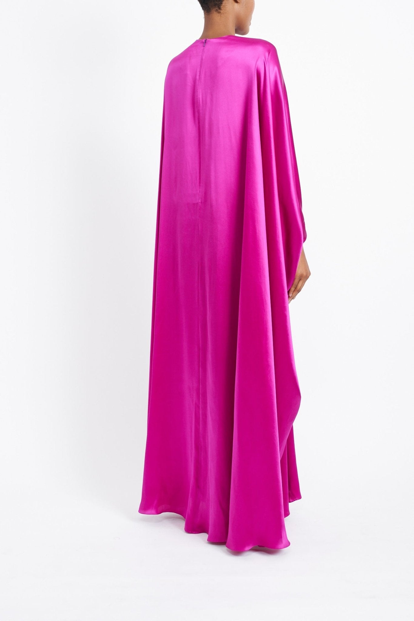 DELANEY CERISE SILK SATIN DRESS - E.STOTT