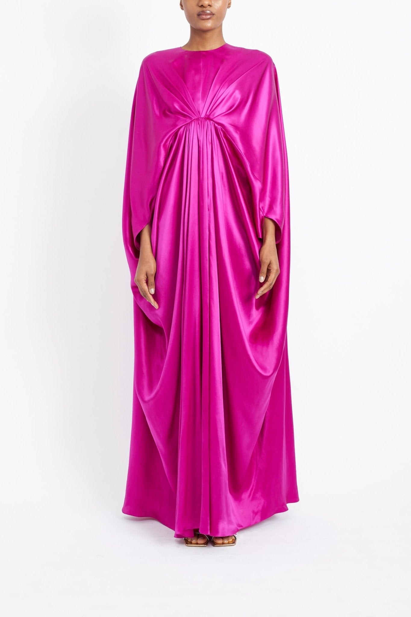 DELANEY CERISE SILK SATIN DRESS - E.STOTT