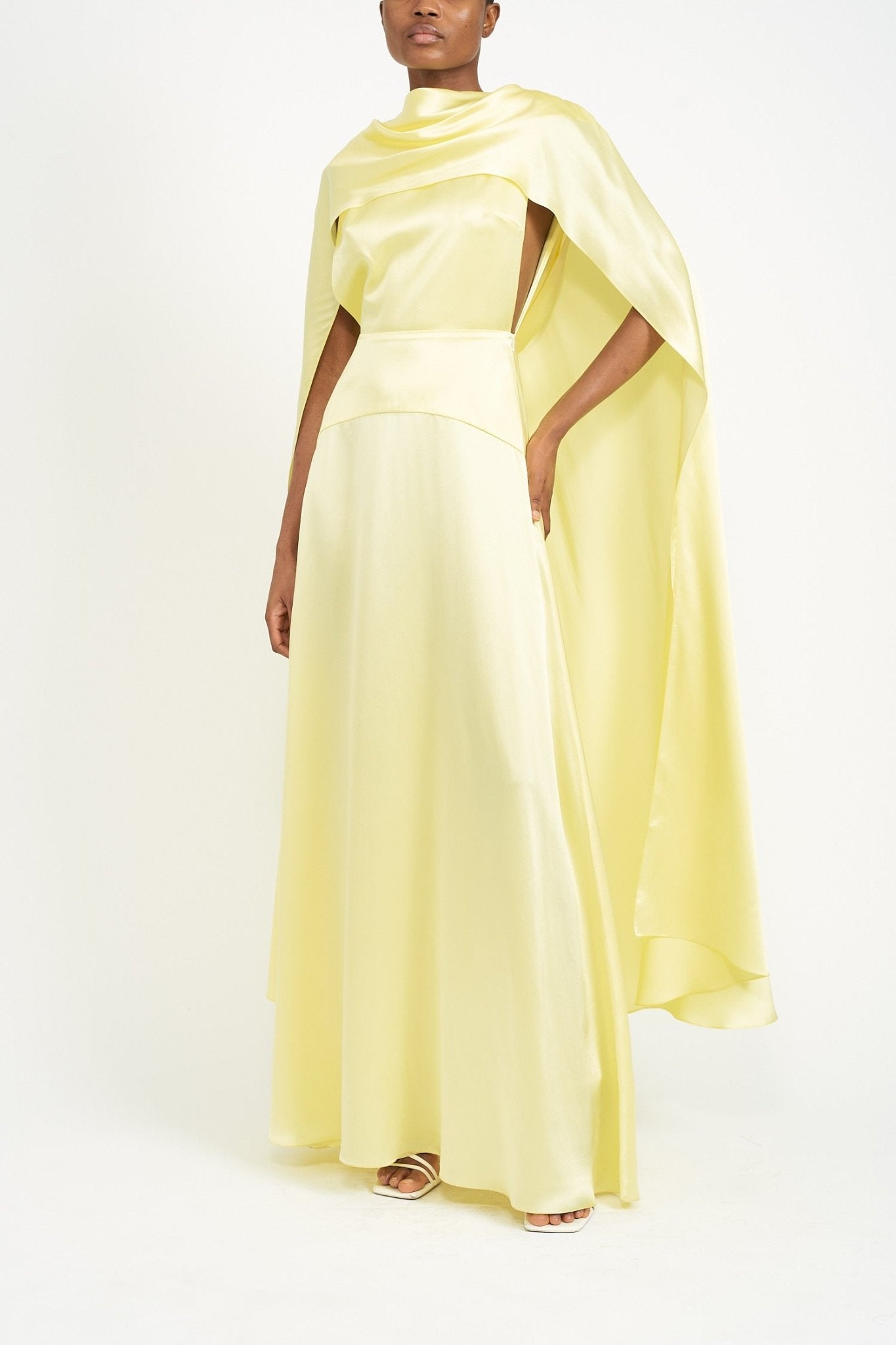 DIANA CAPE BUTTERMILK SILK SATIN - E.STOTT
