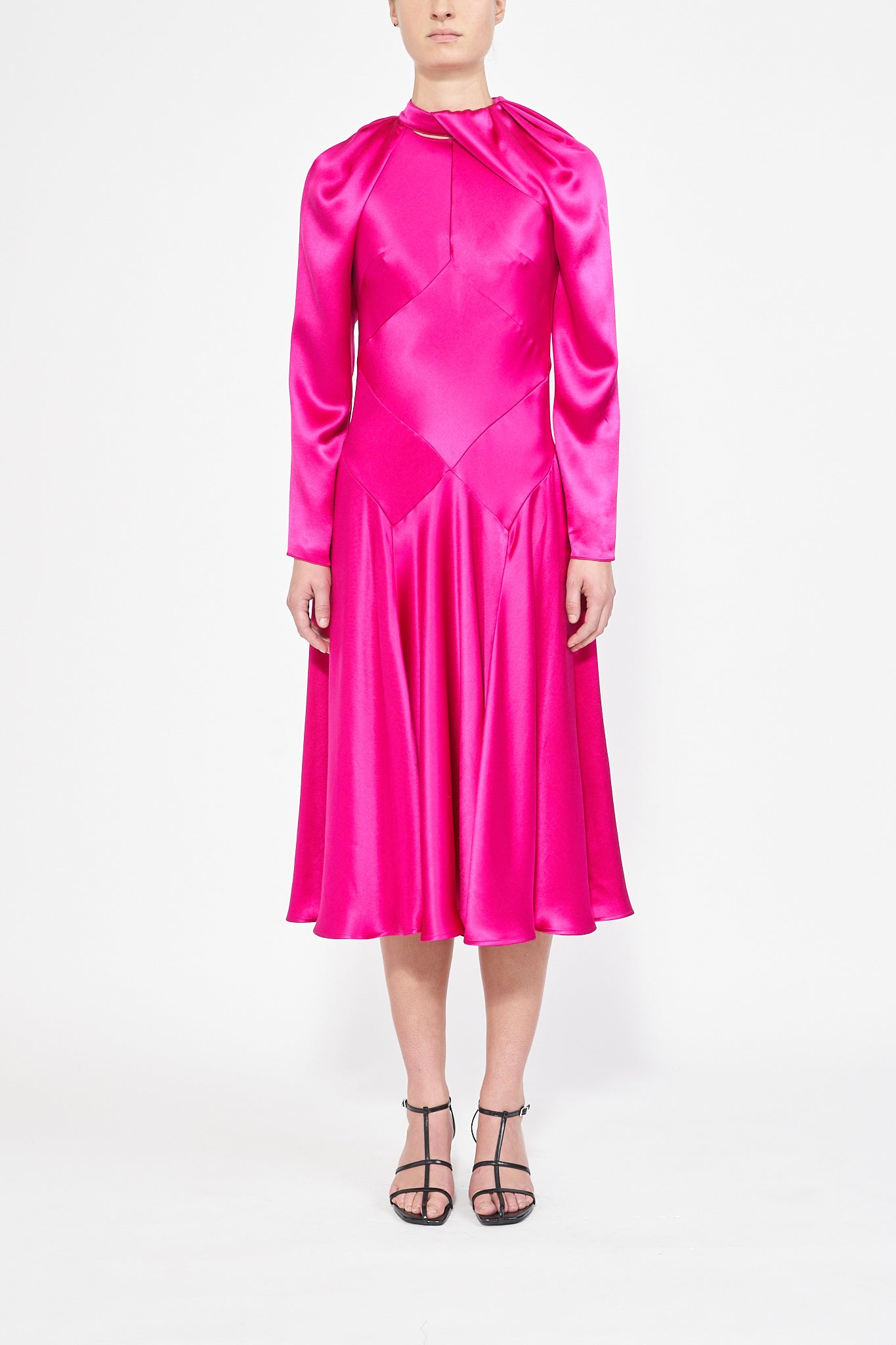 FRIDA FUSCHIA BIAS DRESS - E.STOTT