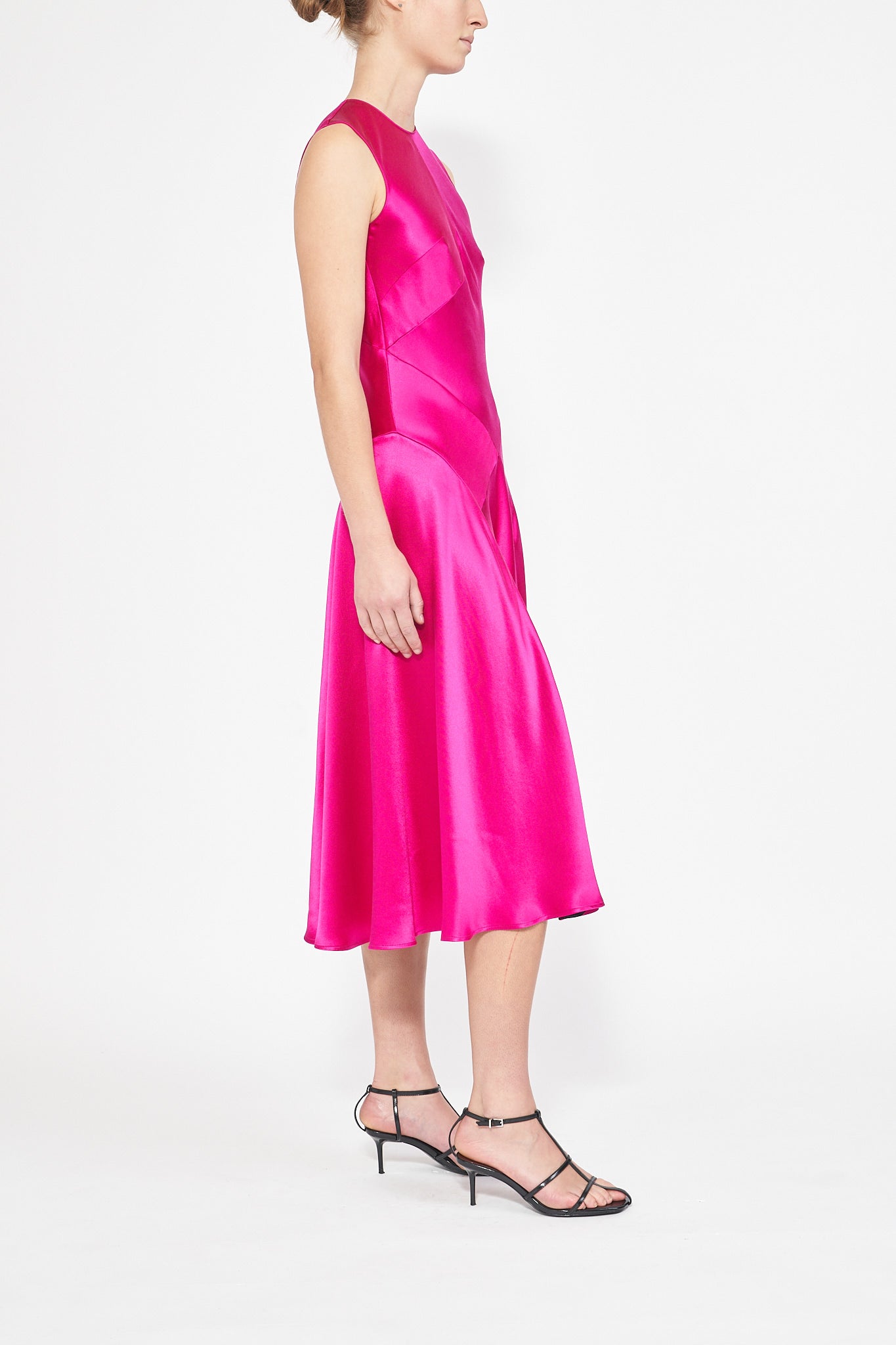 FRIDA FUSCHIA BIAS DRESS - E.STOTT