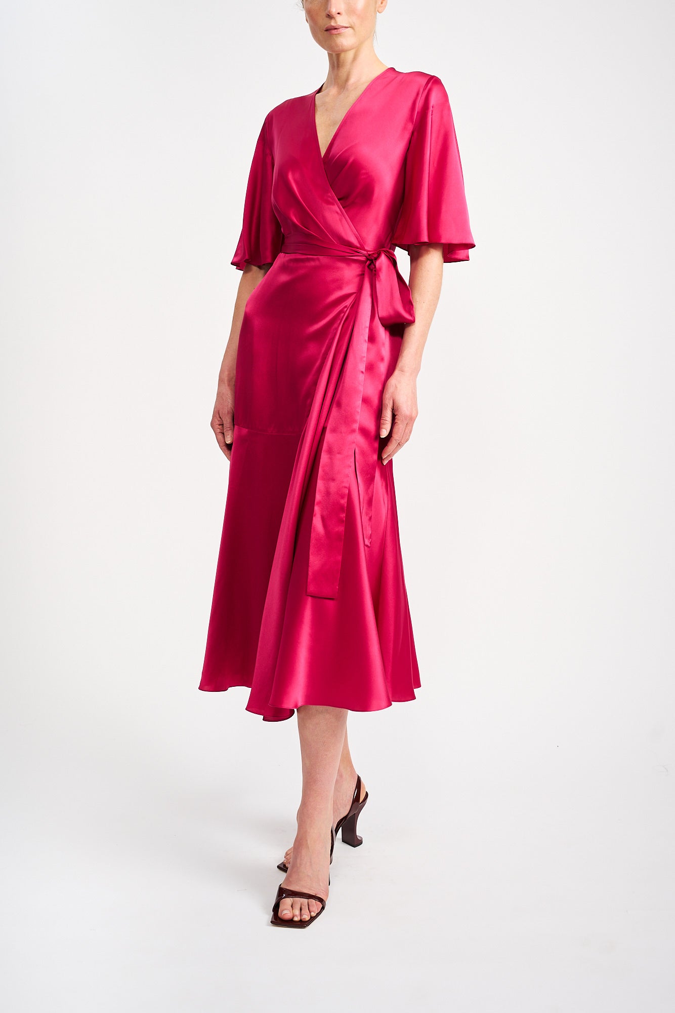 LILIBET PINK SILK SATIN DRESS - E.STOTT