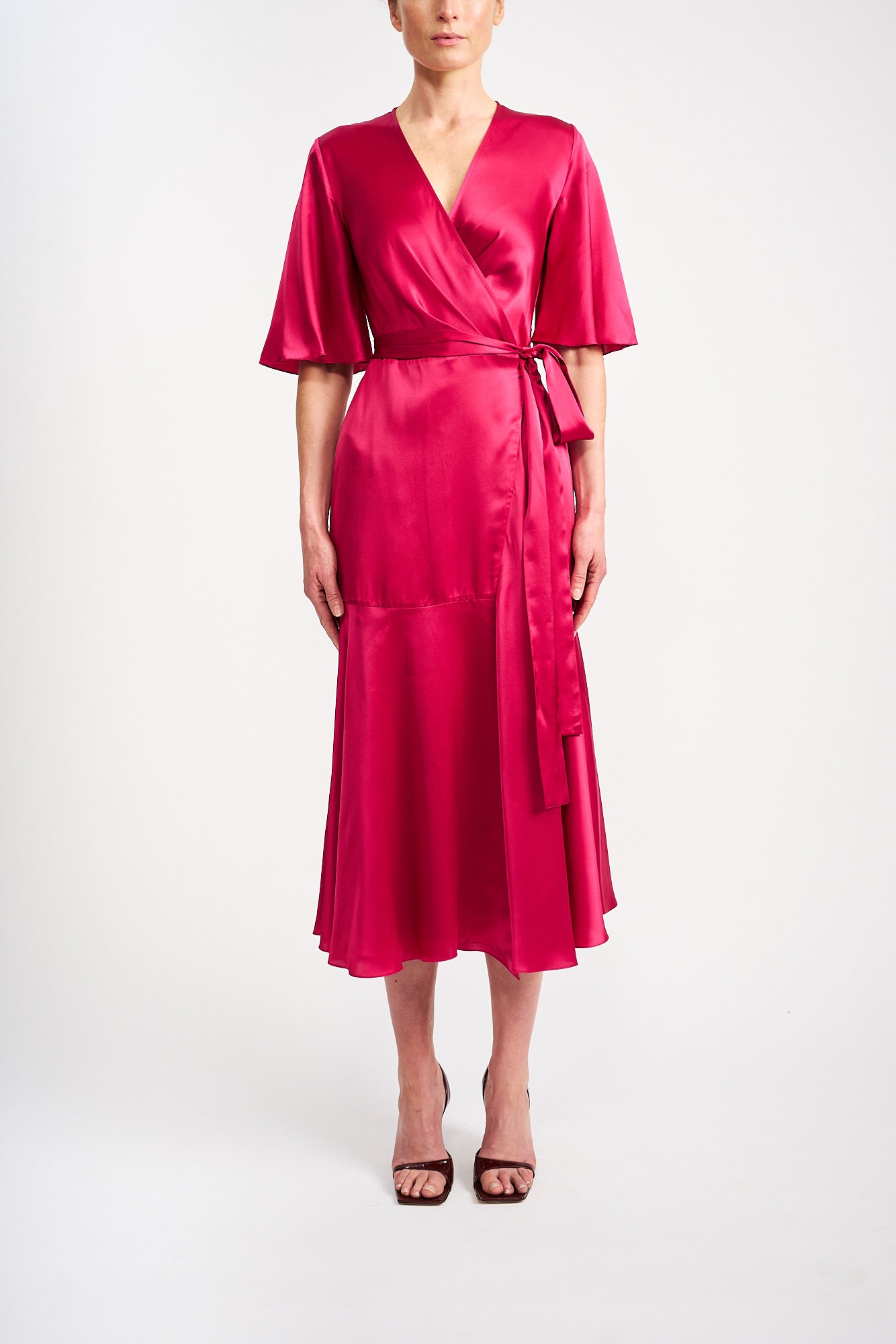 LILIBET PINK SILK SATIN DRESS - E.STOTT