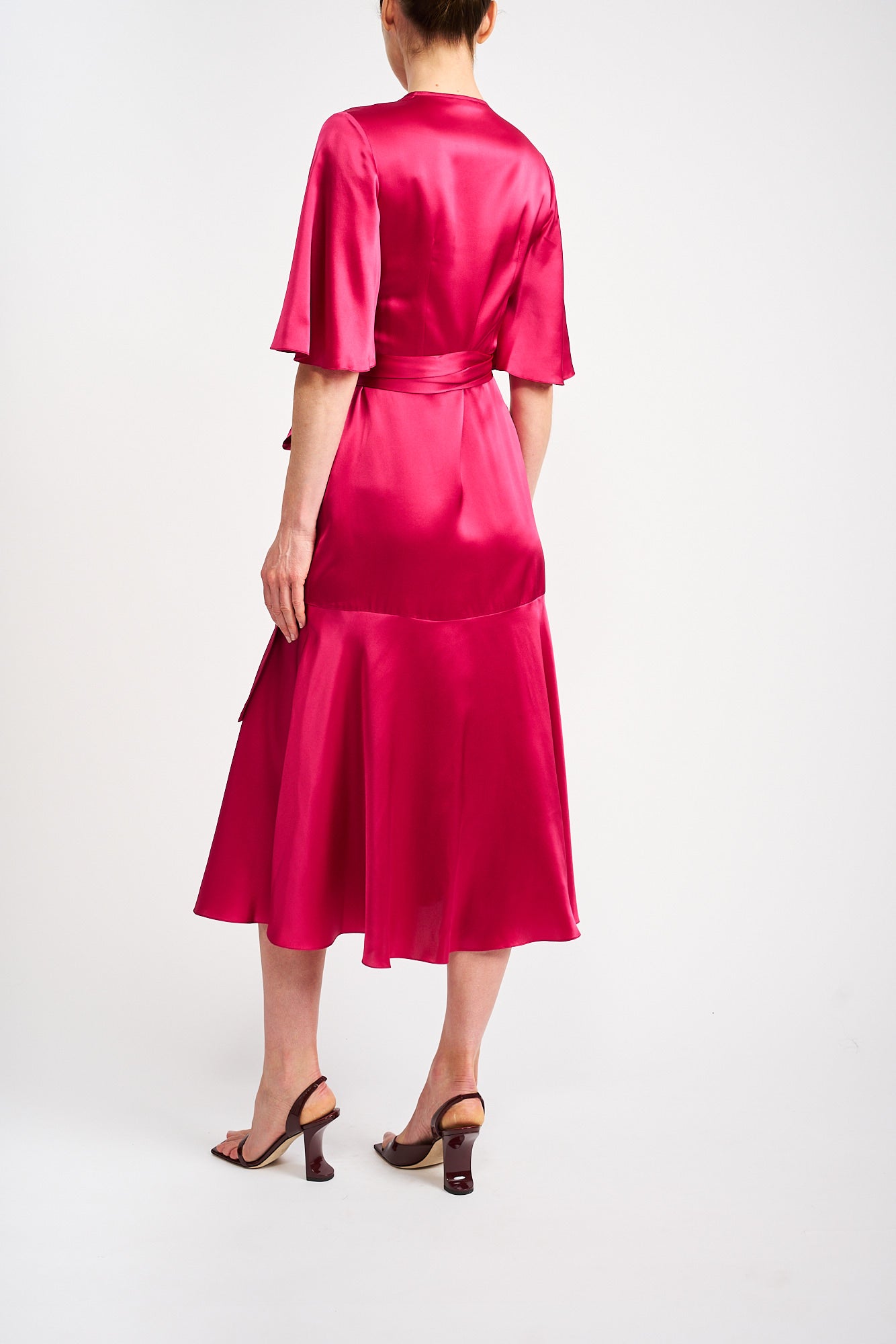 LILIBET PINK SILK SATIN DRESS - E.STOTT