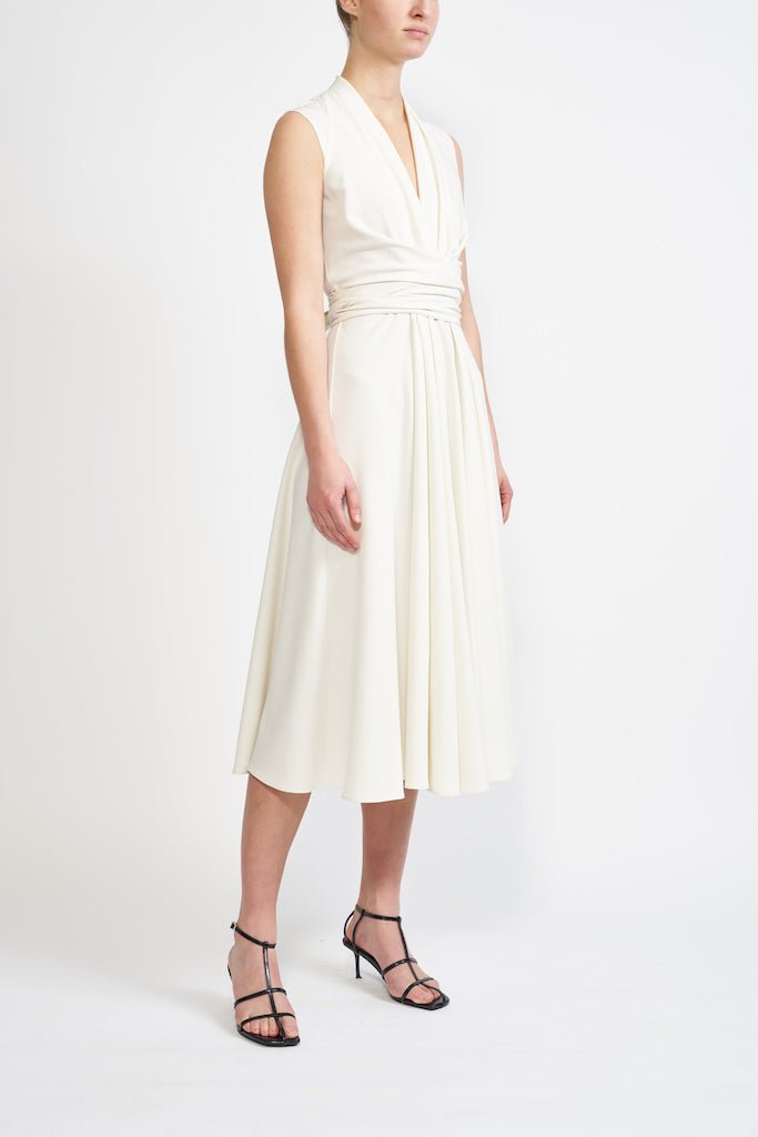 LYRA IVORY SUSTAINABLY SOURCED CADY DRESS - E.STOTT