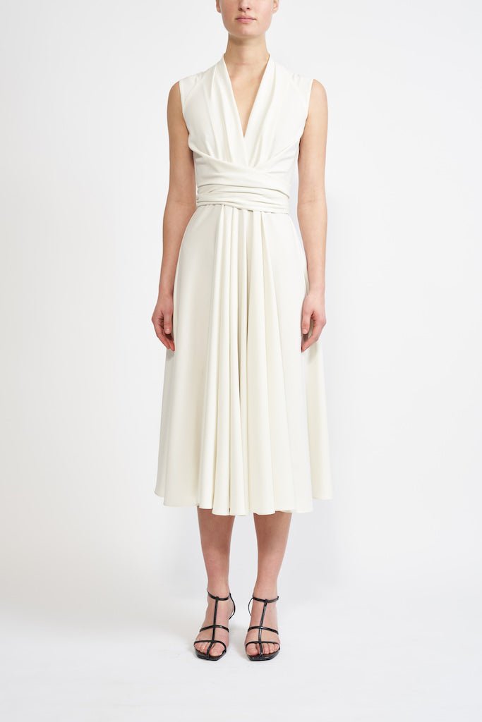 LYRA IVORY SUSTAINABLY SOURCED CADY DRESS - E.STOTT