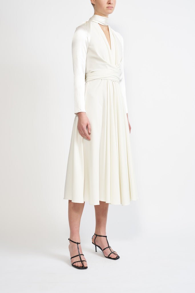 LYRA IVORY SUSTAINABLY SOURCED CADY DRESS - E.STOTT