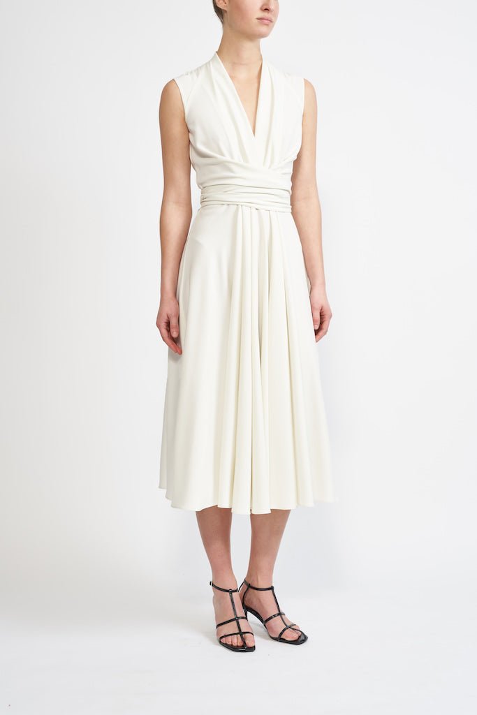 LYRA IVORY SUSTAINABLY SOURCED CADY DRESS - E.STOTT
