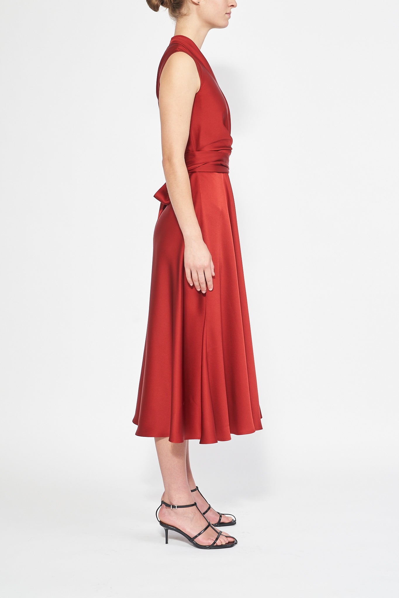 LYRA RUST SILK DRESS - E.STOTT