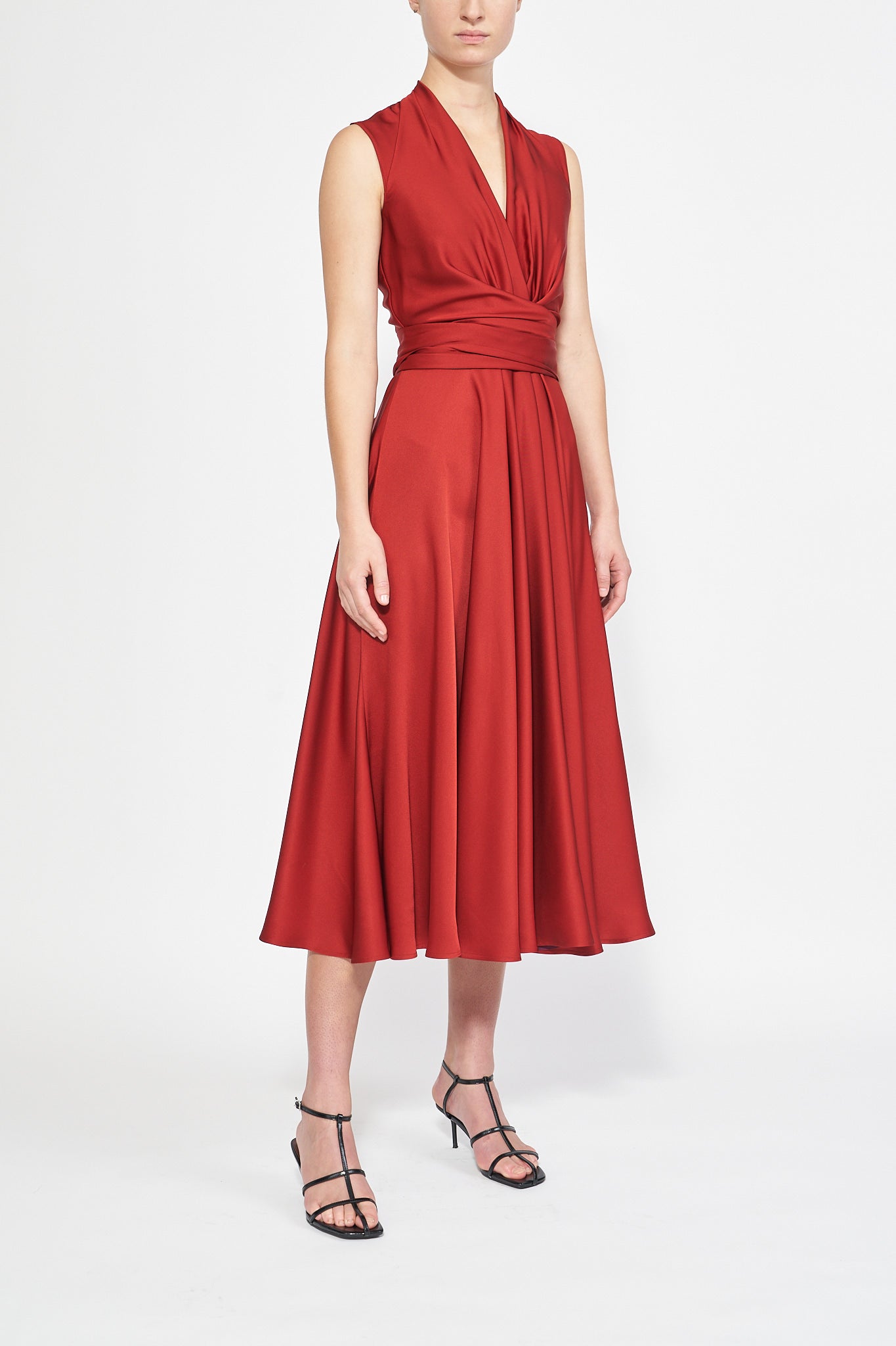 LYRA RUST SILK DRESS - E.STOTT