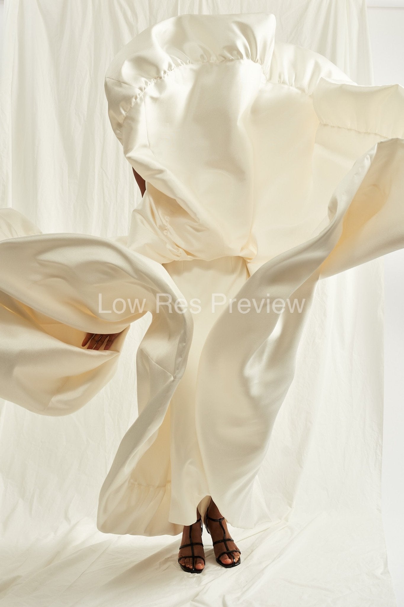 MARCIA SUSTAINABLY SOURCED CADY IVORY DRESS - E.STOTT