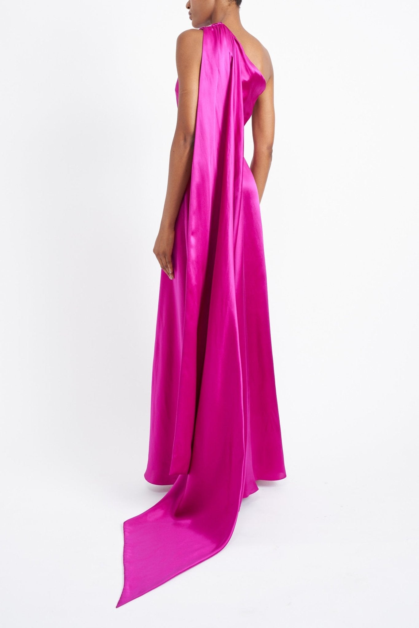 WHITNEY CERISE SILK SATIN DRESS - E.STOTT